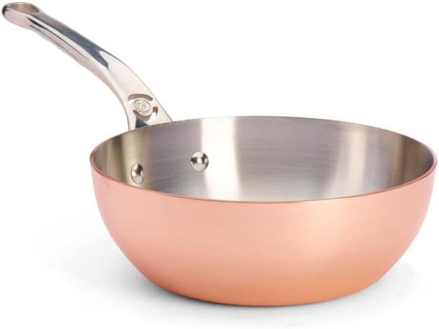 Koperen steelpan Kookpan Lekker koken Perfecte warmteconvectie 20 cm diameter Koper