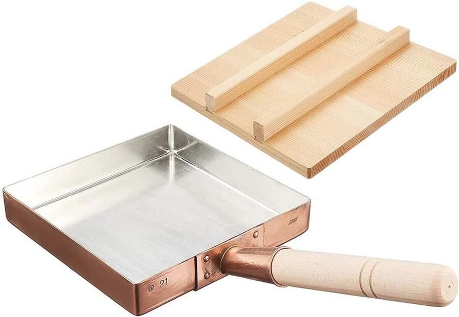 Koperen Tamagoyaki Omelet Pan Perfect voor Fluffy Omeletten