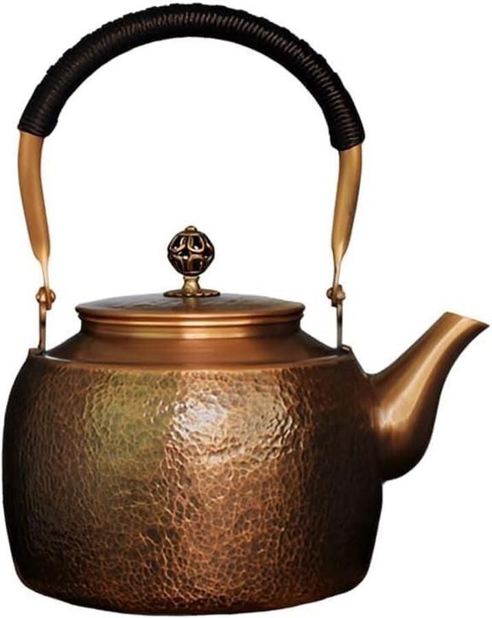 Koperen Theeketel Waterkoker Koper Thee Zetten Handgemaakt Gehamerd Ontwerp 1700 ml Koper