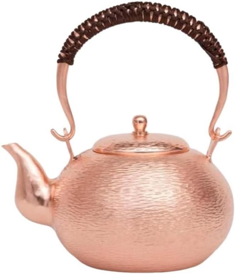 Koperen Waterkoker Theepot Keukengerei Dranken Maken Handgemaakt Decoratief 1.2L Capaciteit Koperkleurig