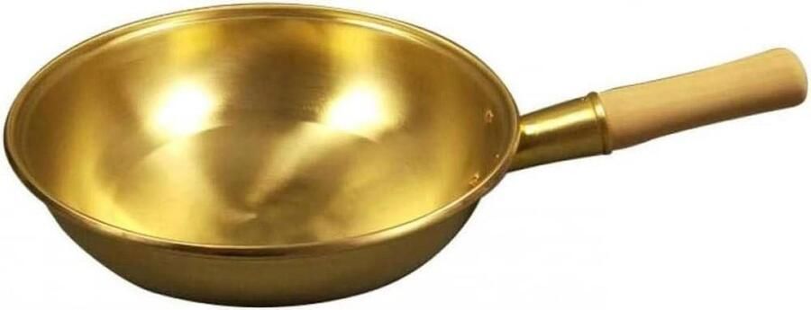 Koperen Wok Pan Koekenpan Lekker Koken Snelle Warmteoverdracht 34 cm Diameter Goudkleurig