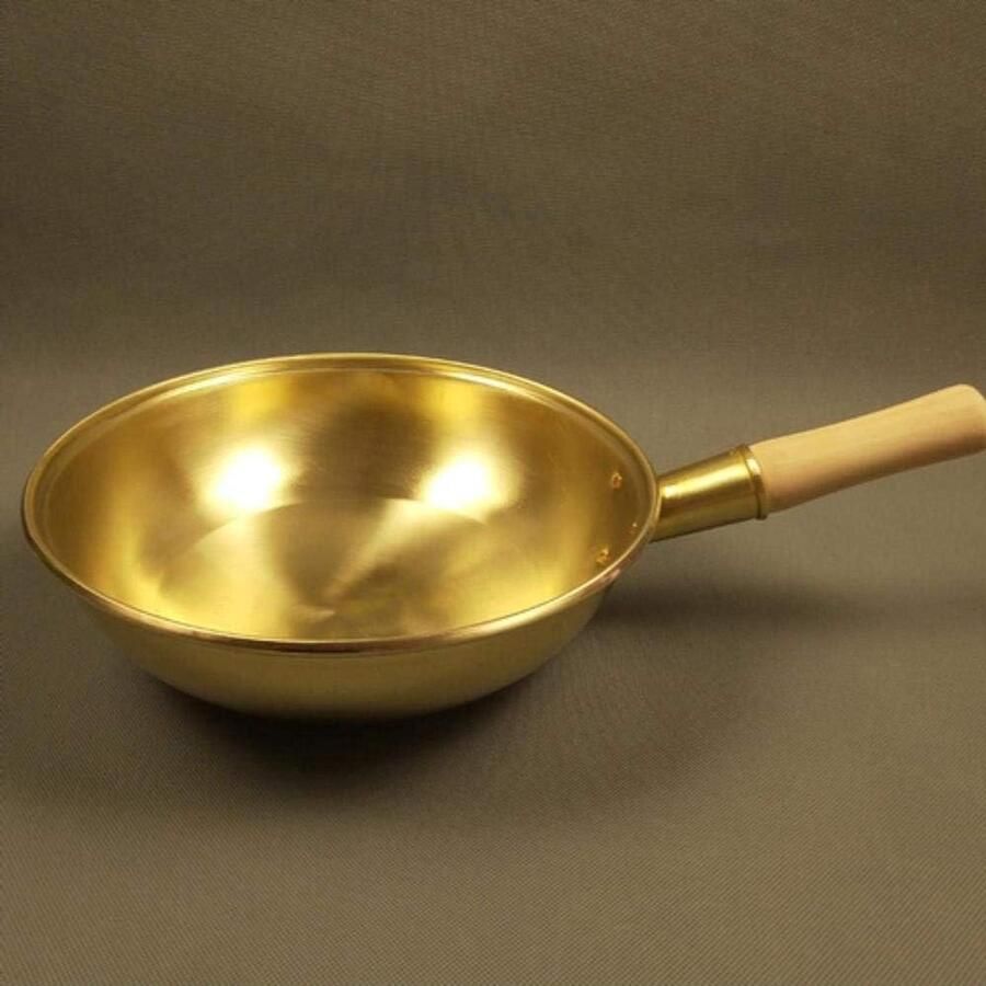 Koperen Wok Pan Kookgerei Keuken Lunch Diner Koken Handgemaakt Zuiver Koper 32cm Diameter Koperkleur