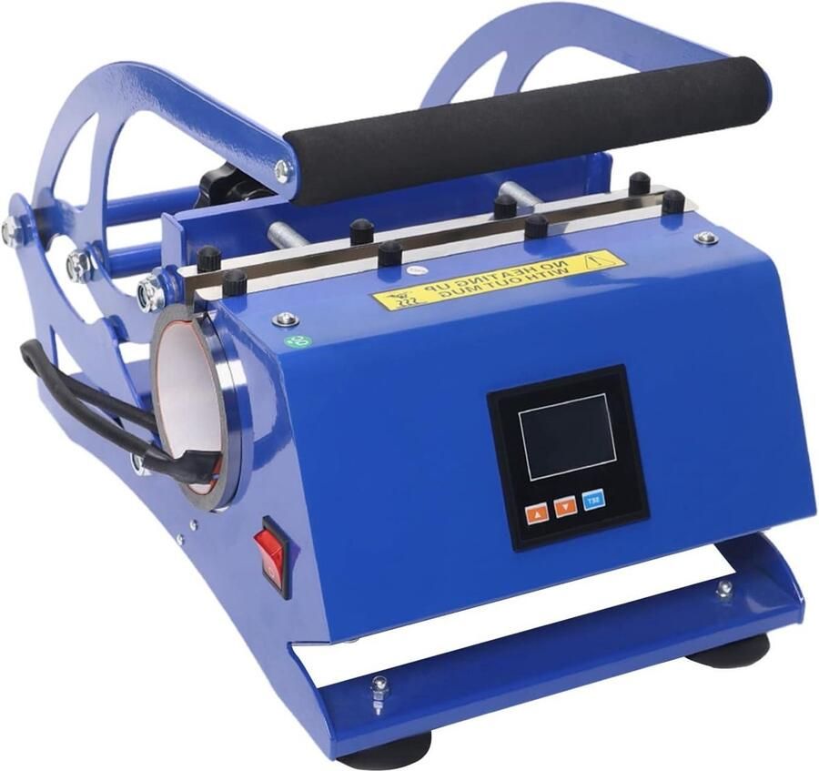 Kopjespers Mokkenpers Sublimatiepers Gepersonaliseerde mokken maken 6-in-1 veelzijdig 500 W Blauw Zwart
