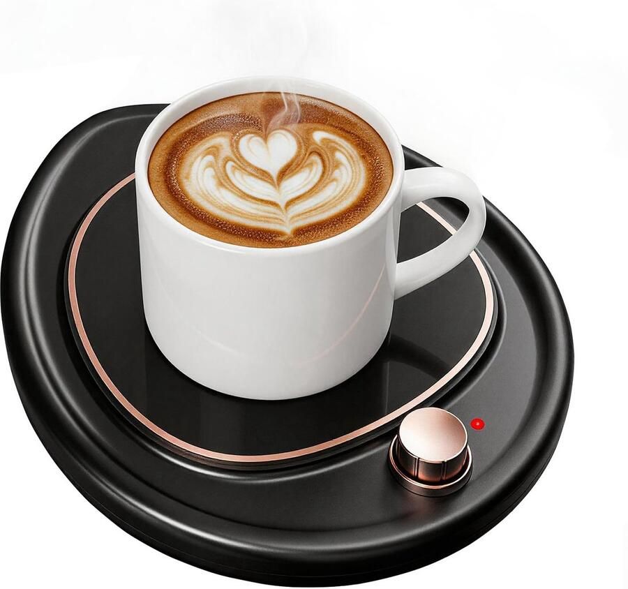 Kopjeswarmer Elektrisch – 2 Temperatuurstanden – 20W – Voor Koffie Thee & Melk – Compact – Zwart Koffiebekerwarmer Drankenwarmer
