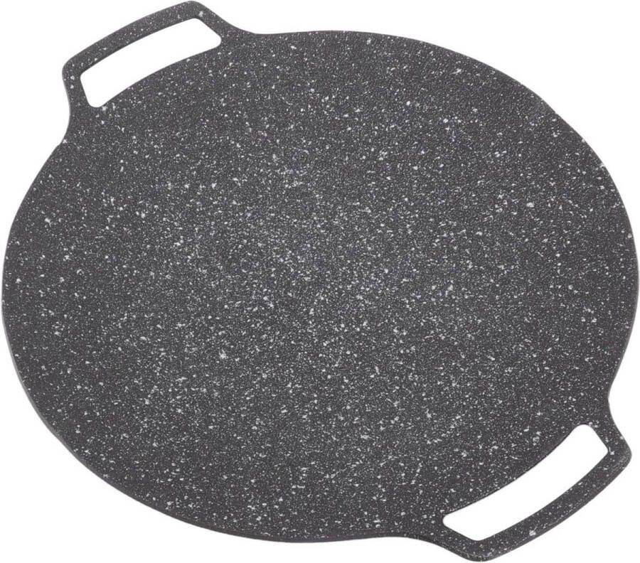 Koreaans BBQ Grillpan Ronde Bakplaat Koekenpan voor Thuis Buiten Barbecue (Gassoort 30cm) met Anti-aanbaklaag