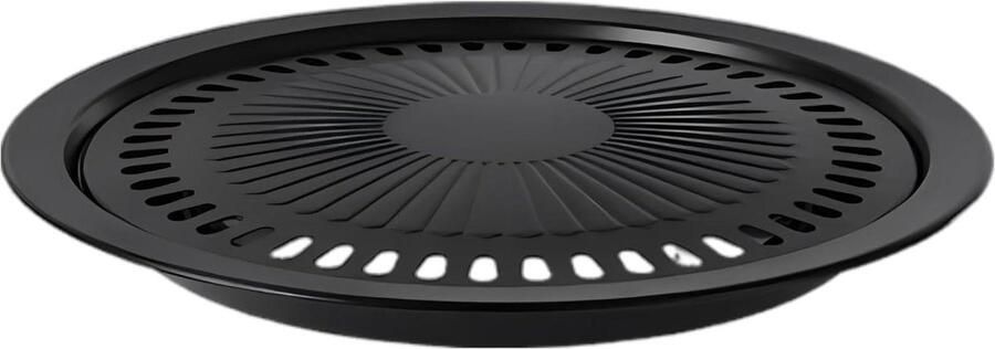 Koreaanse Bbq bakplaat Niet-klevende pan Gezond koken Met olieafvoer 30 cm Zwart