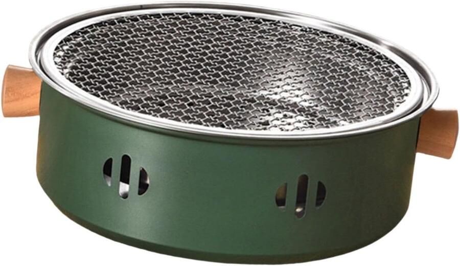 Koreaanse BBQ Grill Draagbare Kookplaat Buiten Koken Afneembaar Ontwerp 28 cm Diameter Zilver