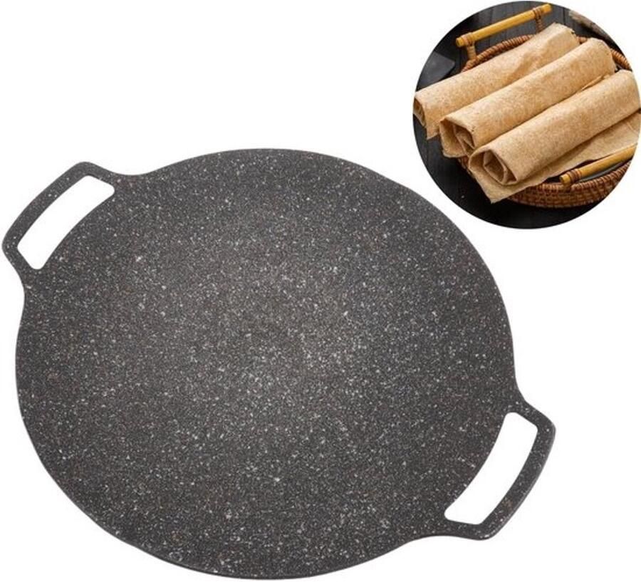 Koreaanse BBQ Grill Non-stick Grill Anti-aanbak Ronde Bakplaat voor Thuis en Buiten