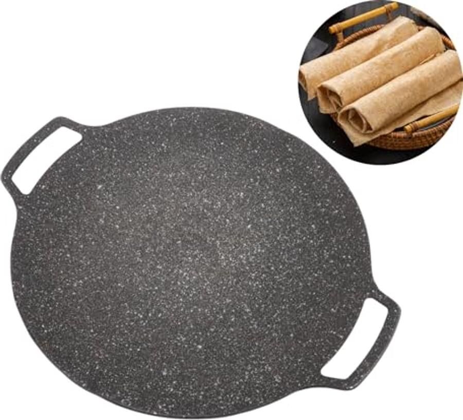 Koreaanse BBQ Grill Non-stick Grill Anti-aanbak Ronde Bakplaat voor Thuis en Buiten