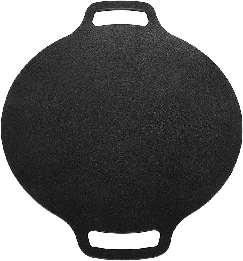 Koreaanse BBQ Grillpan Ronde Bakplaat Binnen Koken Dubbele Handgreep 36cm Zwart