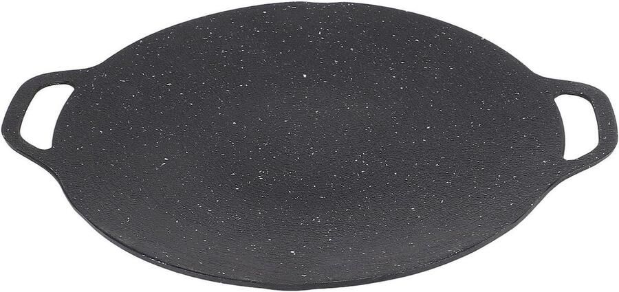 Koreaanse BBQ Grillpan Ronde Bakplaat Buiten Koken Anti-aanbaklaag 33 cm Zwart