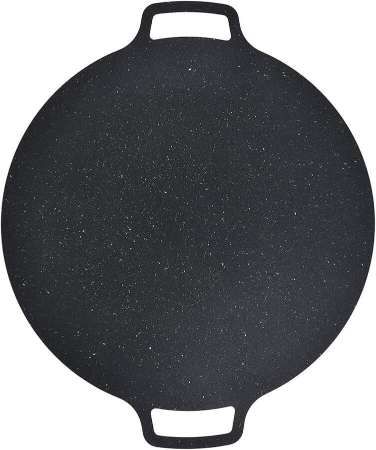 Koreaanse BBQ Grillpan Ronde Grillplaat Buiten Koken Non-stick Oppervlak 36CM Zwart