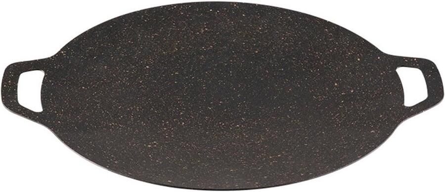Koreaanse Grill Platte Bakplaat Buiten Koken Antiaanbaklaag 25 Cm Diameter Zwart grijs
