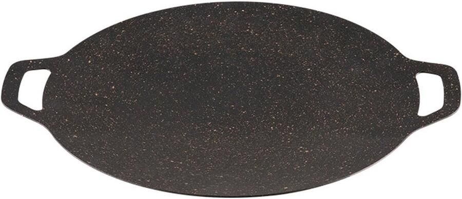 Koreaanse Grill Platte Bakplaat Buiten Koken Antiaanbaklaag 25 Cm Diameter Zwart Grijs