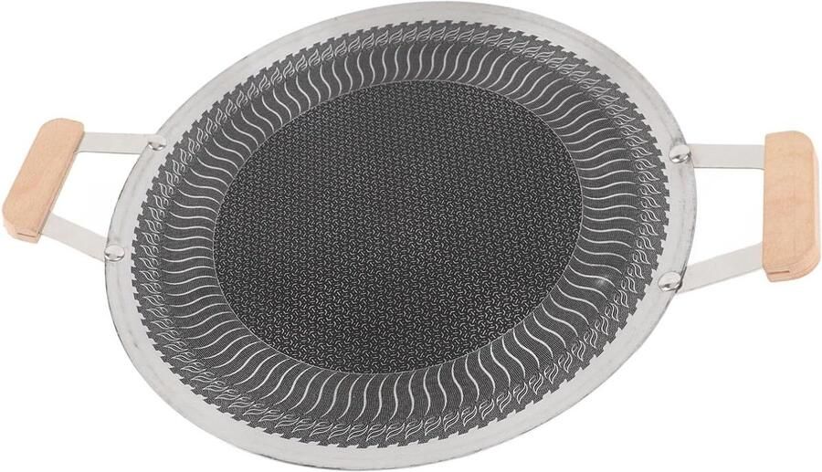 Koreaanse Grillpan BBQ Bakplaat Binnen en buiten koken Antiaanbaklaag 34cm Zwart