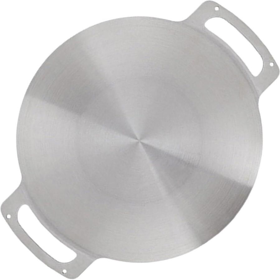 Koreaanse Grillpan BBQ Pan Rond Buiten Koken Antiaanbaklaag 30 cm Zilver
