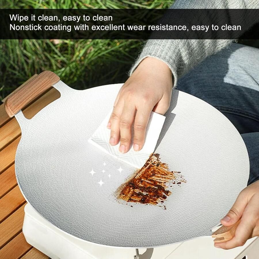 Koreaanse Grillpan BBQ Plaat Binnen Buiten Koken Antiaanbaklaag 34 cm Zwart