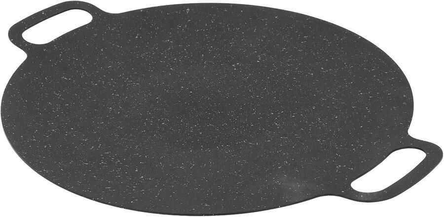 Koreaanse Grillpan Rond BBQ Bakplaat Lekker Grillen Antiaanbak Medische Steencoating 25 Cm Zwart