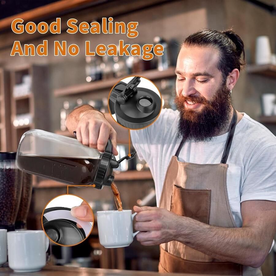 Koud Brouwen Koffiezetapparaat 1 9 L Perfect voor IJskoffie met Ergonomisch Deksel en Vaatwasserbestendig