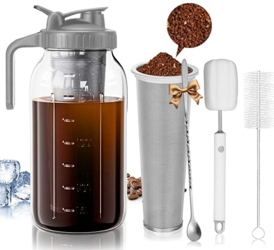 Koud Brouwen Koffiezetapparaat 64oz Ideaal voor IJskoffie met BPA-vrij Design - Foto 2
