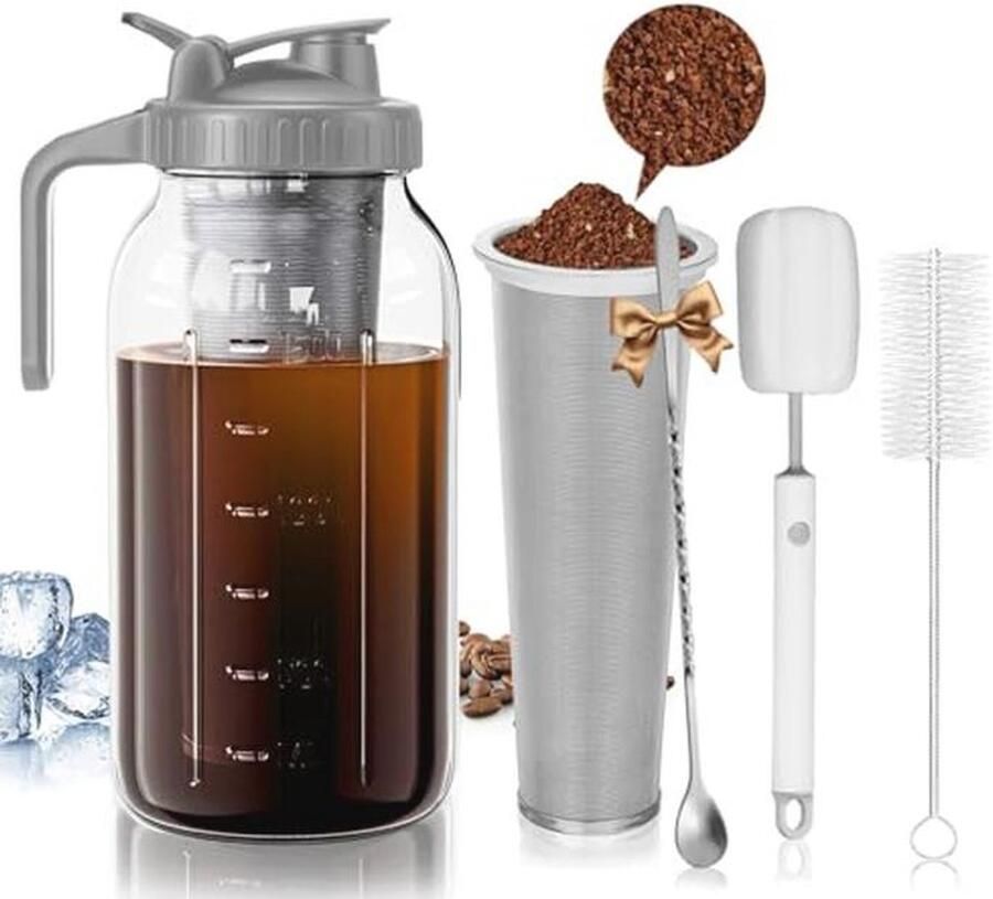 Koud Brouwen Koffiezetapparaat 64oz Ideaal voor IJskoffie met BPA-vrij Design