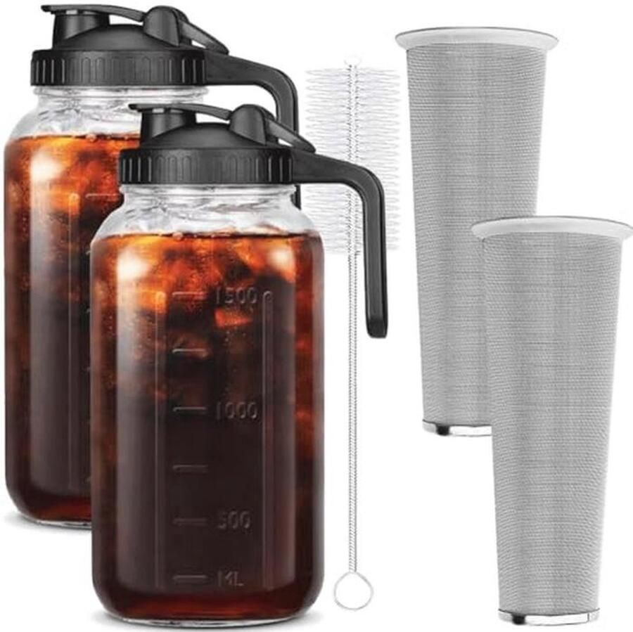 Koud Brouwen Koffiezetapparaat met Roestvrijstalen Filter Ijskoffie en Fruitdranken Maker