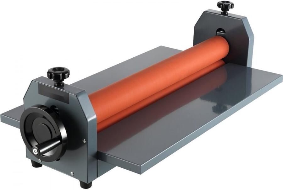 Koude lamineermachine Handmatige rol-laminator 100 cm Opvouwbare tafel Zachte rubberen rollen Dik staal 4x verstelbare antislip voetjes Voor foto en reclameprints