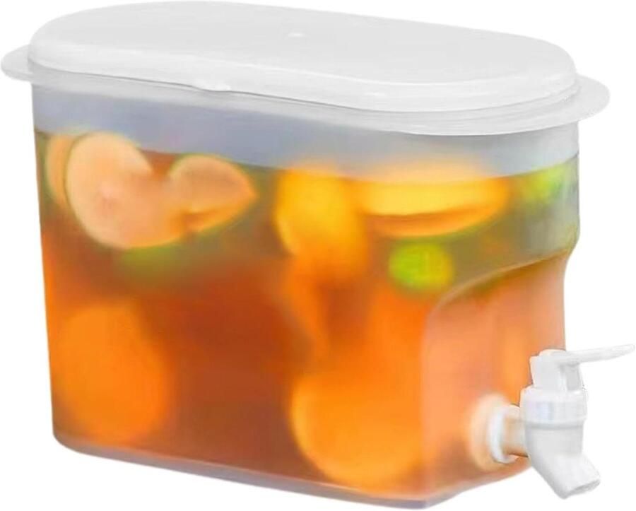 Koude Waterkoker met Kraan Drank Dispenser Koelkast Dranken Serveren Grote Capaciteit 3.5L 11x25x18cm Wit
