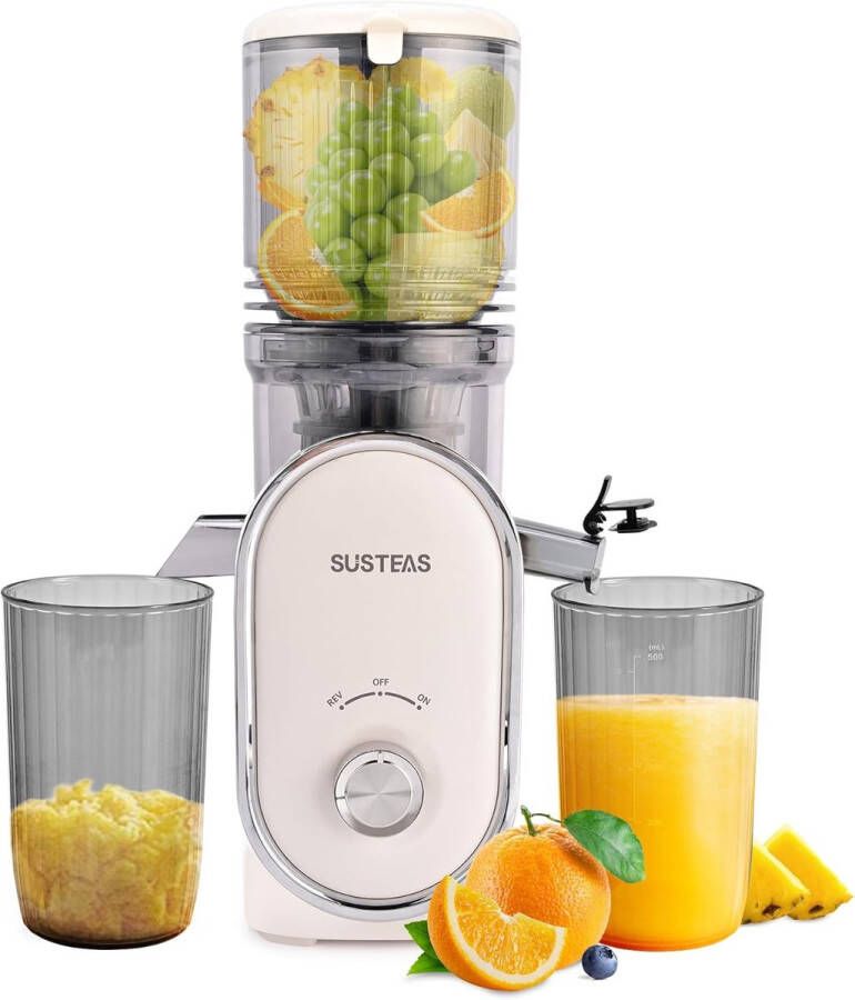 Koudgeperste Slowjuicer voor Hele Groenten en Fruit 300W Gemakkelijk Schoon te Maken Grote Invoertrechter