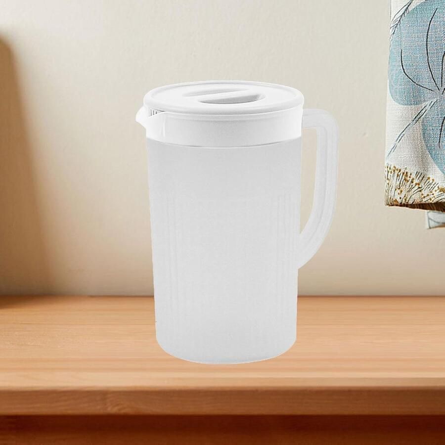 Koudwaterkoker Waterkan met deksel Dranken Koelen Hittebestendig PP-materiaal 27 Liter Wit - Foto 2