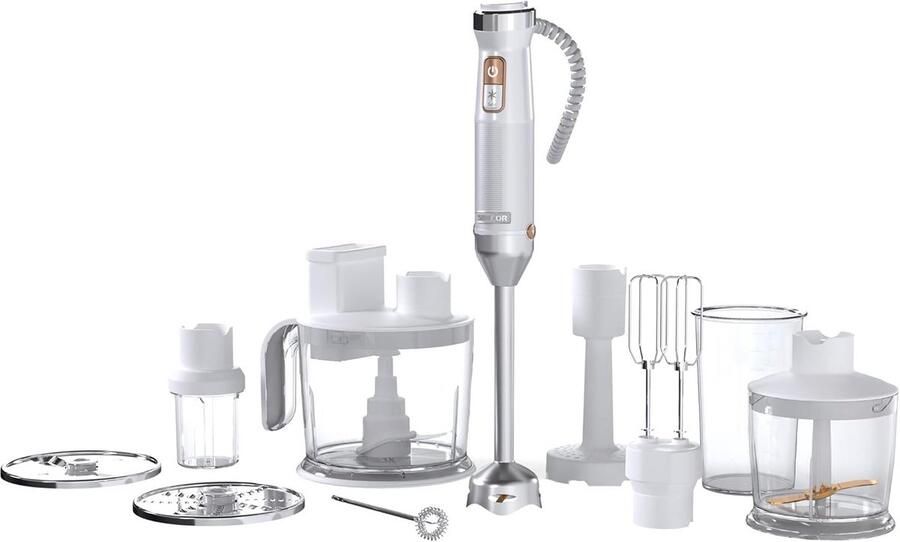 Krachtige 10-in-1 Staafmixer Set 1500W met Titanium QuadBlade Traploos Instelbaar