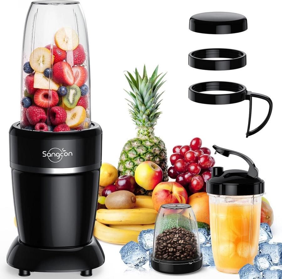 Krachtige 1000W Blender voor Smoothies en Milkshakes Inclusief 3 To-Go Bekers