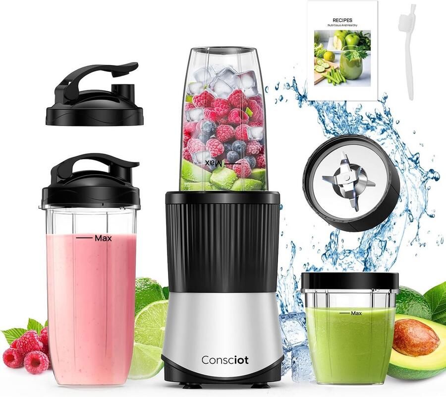 Krachtige 11-delige Blender voor Smoothies en Keuken Inclusief 3 To-Go Bekers