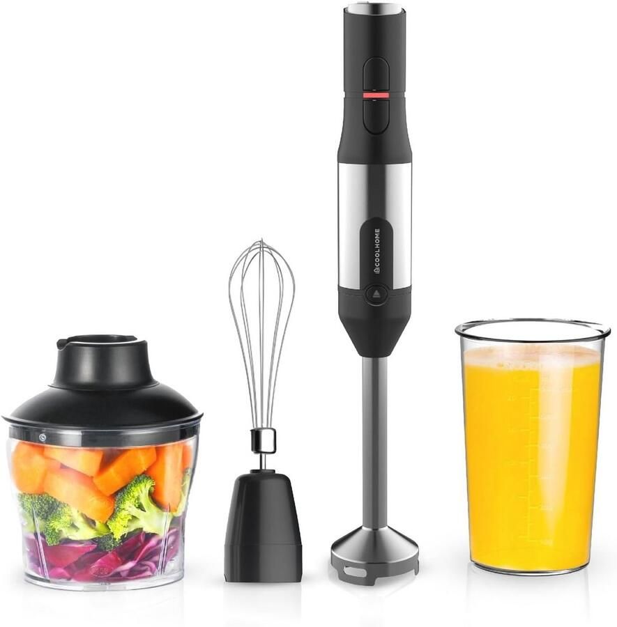 Krachtige 1200 Watt Staafmixer 4-in-1 Zwart