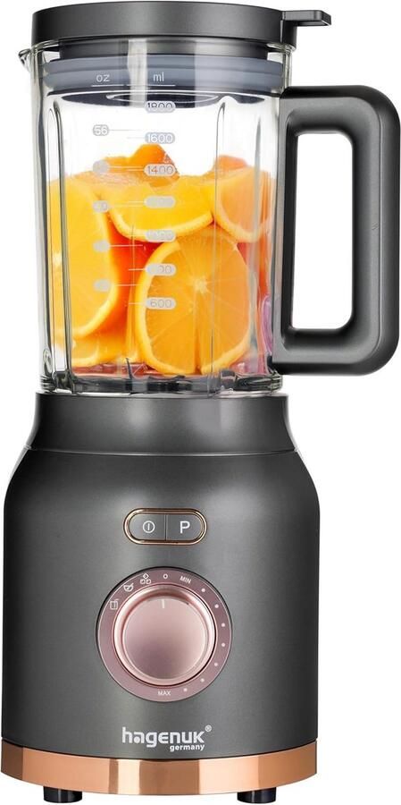 Krachtige 2-in-1 Blender en Smoothiemaker (1200W) met Glazen Kan (1.8L) en To-Go Beker