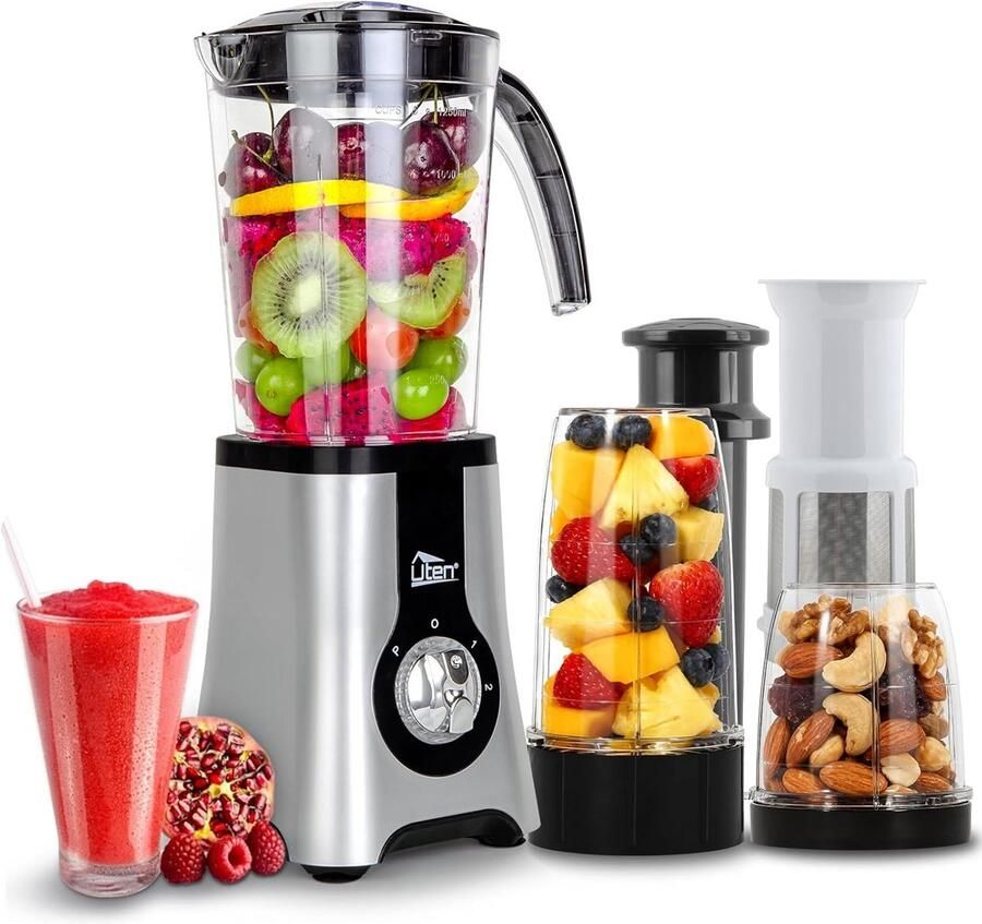 Krachtige 380W Blender en Smoothiemaker met IJscrusher en Multifunctionele Messen