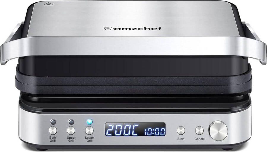 Krachtige 4 in 1 tosti apparaat met 4 verschillende afneembare platen digitale scherm 3 verschillende opties XL formaat 2000 Watt