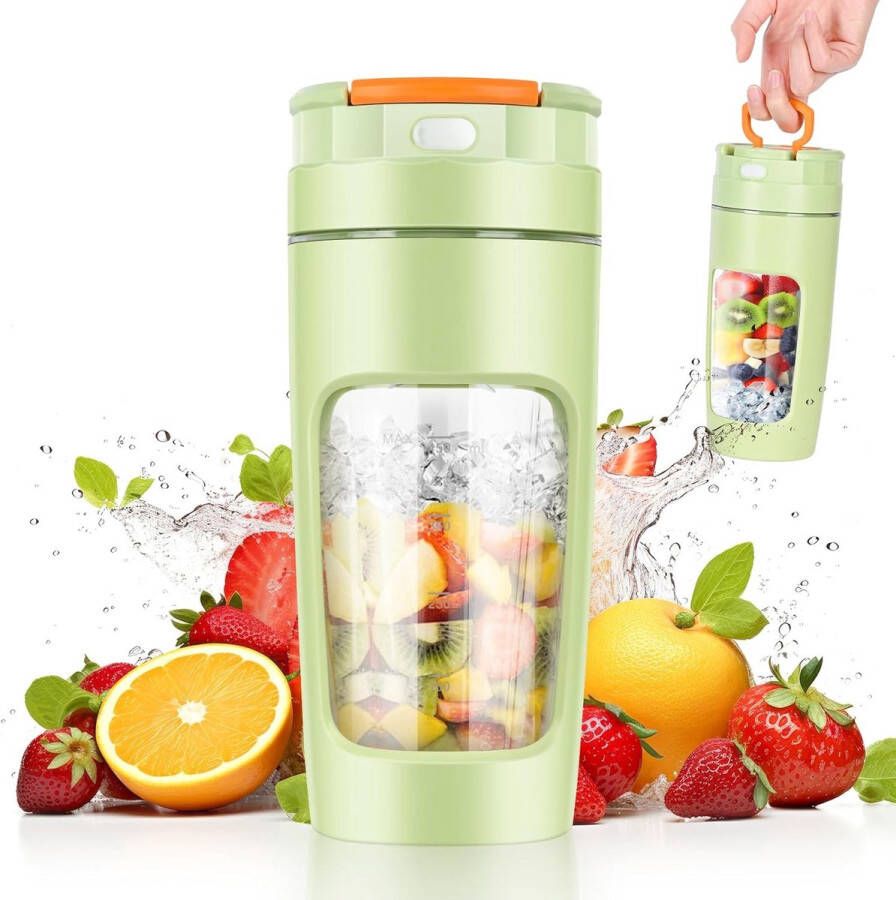 Krachtige 500 ml Draagbare Blender Smoothie Mixer met 4 Messen en Reisdeksel