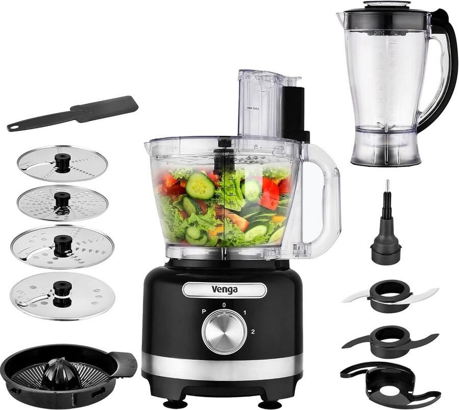 Krachtige 8-in-1 Keukenmachine met Blender en Accessoires