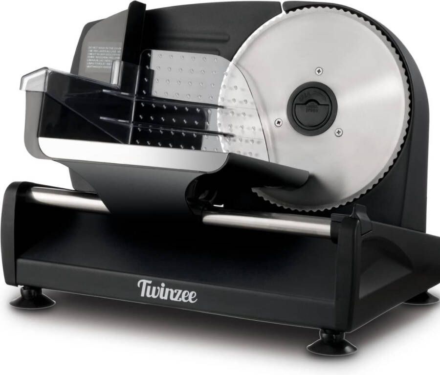 Krachtige Allessnijder – 150W – Elektrische Snijmachine – Instelbare Snijdikte – 2 Soorten Messen – Gratis RVS Dienblad – Antislip – Veilig en Robuust