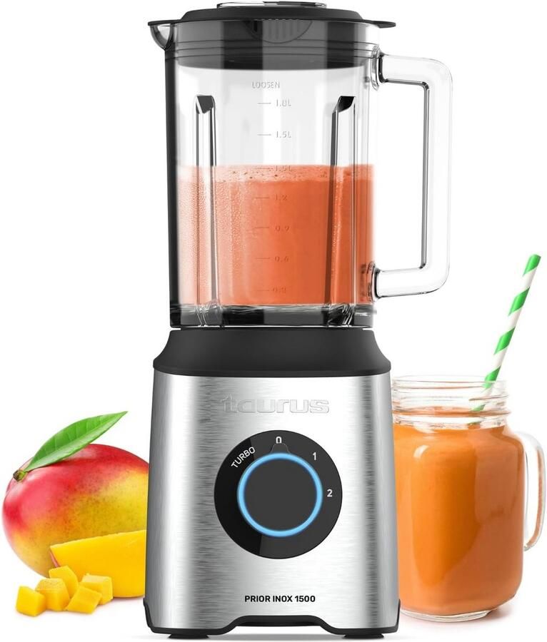 Krachtige Blender 1500W met Glazen Kan 2L en RVS Messen