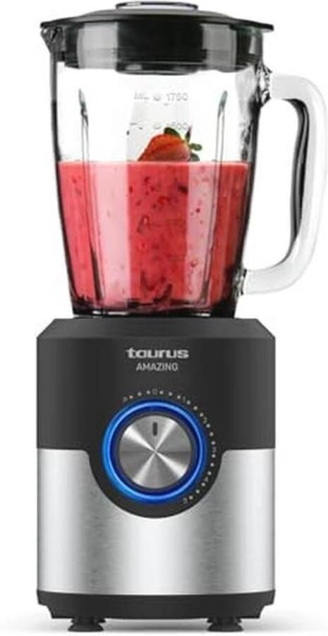 Krachtige Blender 1600W met Glazen Kan 1 75L 5 Snelheden Turbo en Roestvrijstalen Messen