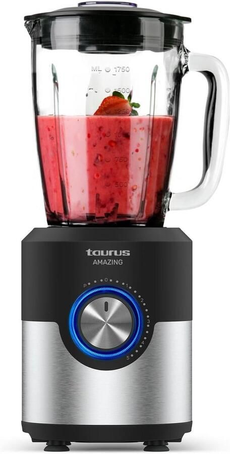 Krachtige Blender 1600W met Glazen Kan 1 75L 5 Snelheden Turbo en Roestvrijstalen Messen