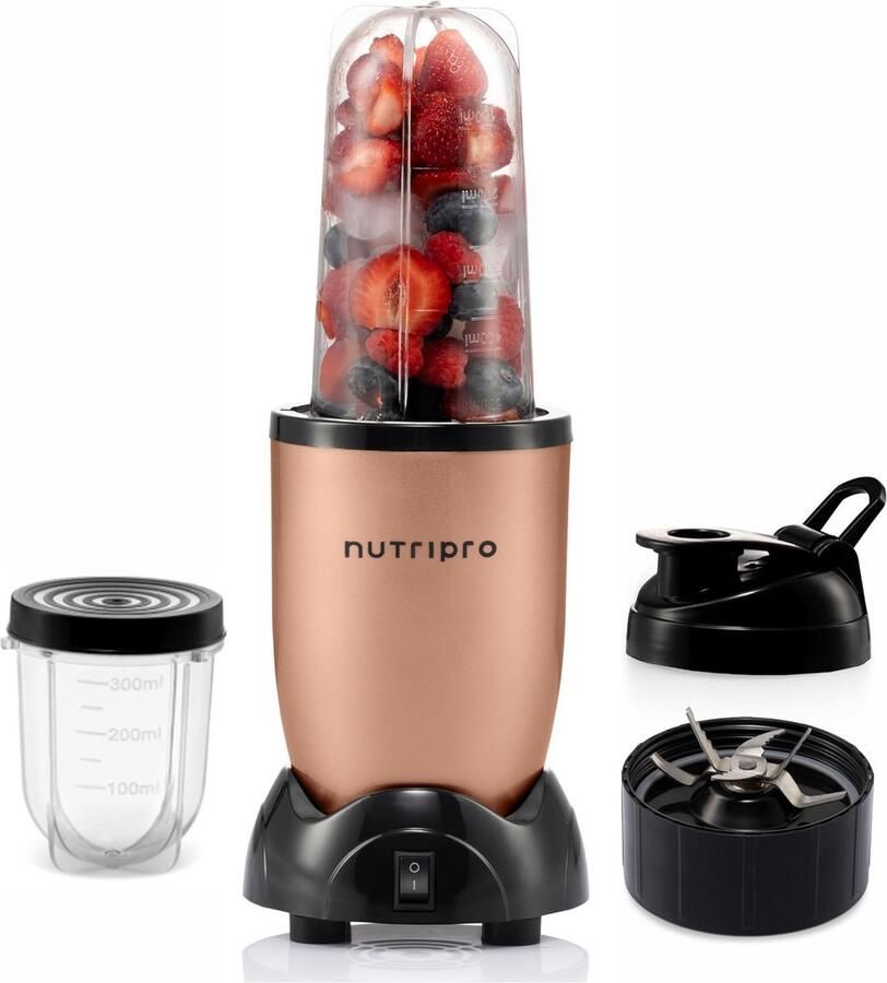 Krachtige Blender en Vruchtensapcentrifuge 500 Watt Met 2 Koppen en 1 Mes