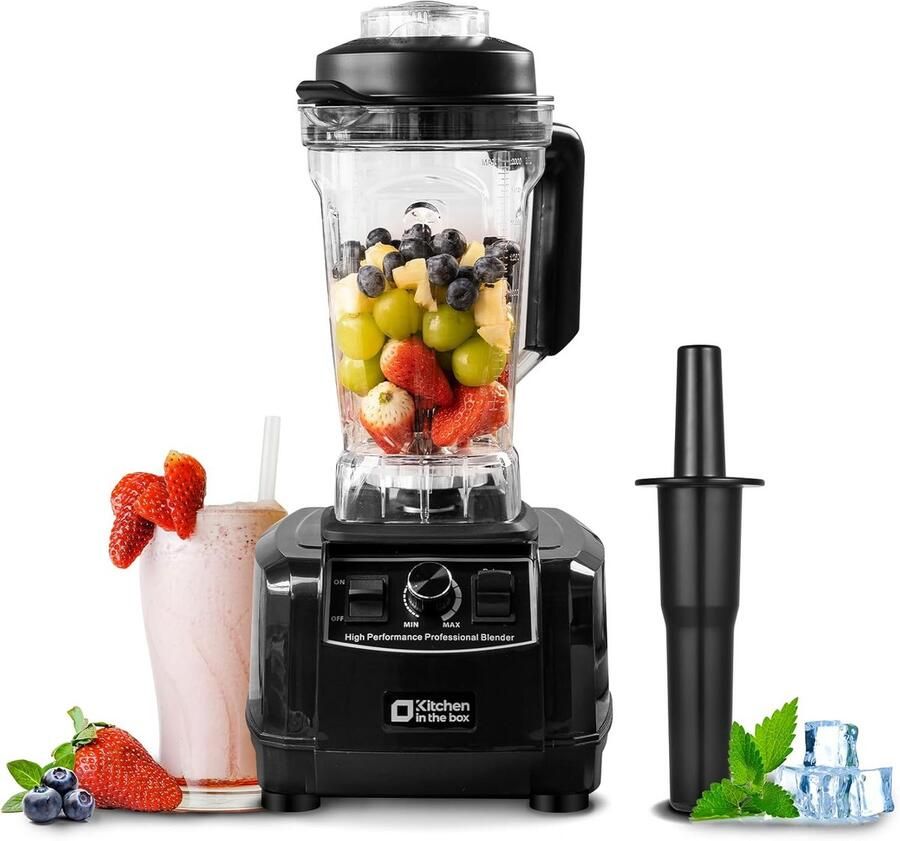 Krachtige Blender Keukenmachine Smoothies Maken 1500 Watt Vermogen 2 Liter Inhoud Zwart
