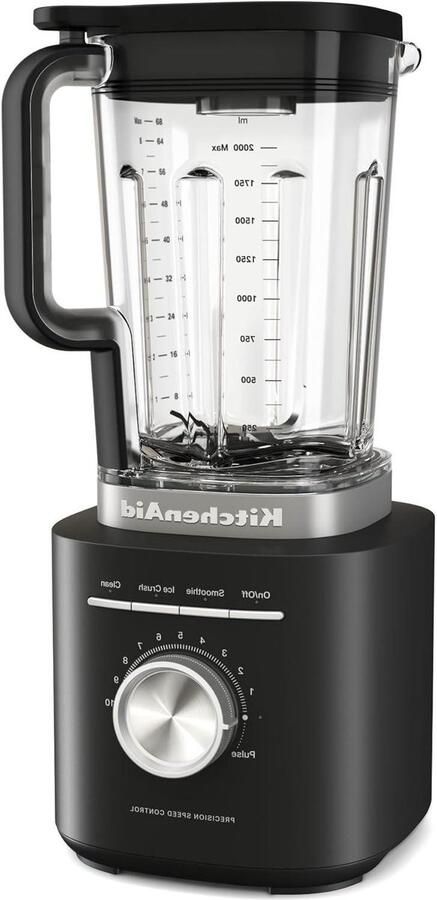 Krachtige Blender Keukenmachine Smoothies Maken Asymmetrische Messen 2 Liter Mat Zwart
