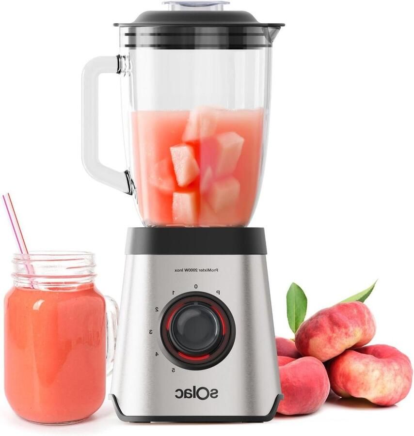 Krachtige Blender Keukenmixer Apparaat Smoothies Maken 6 Stalen Messen 175 Liter Kan Zilverkleurig