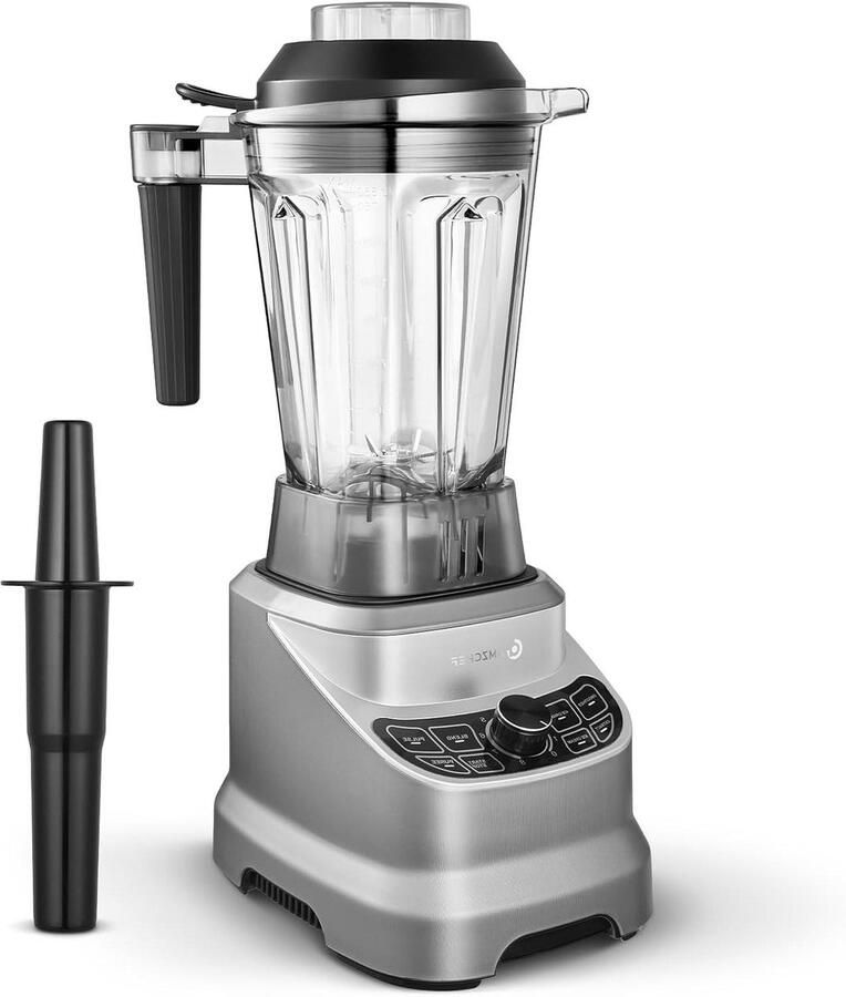 Krachtige Blender Keukenmixer Staande Smoothies Maken 8 Snelheden 4 Programma's 185 Liter Capaciteit Grijs