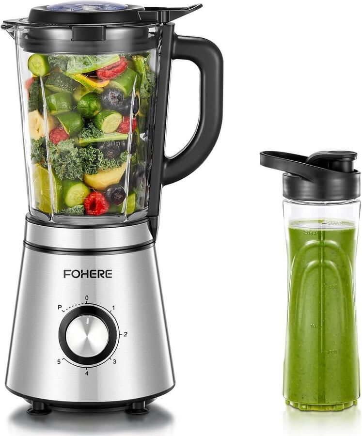 Krachtige Blender met 1100W 1 5L Kan en Losse Beker