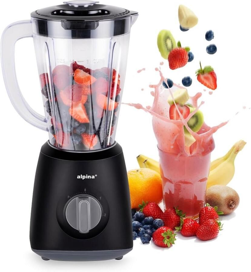Krachtige Blender Smoothie Maker 1 5L 400W Keukenmixer met Turbofunctie en RVS Messen Zwart